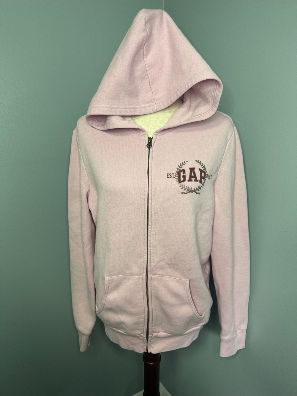 GAP Women’s Pink Full Zip Y2K Hoodie Sz L